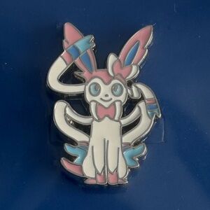 Cute Pink and Blue Sylveon Pokémon Enamel Pin